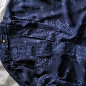 Blue, short sleeve kimono